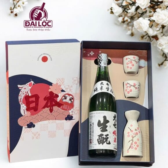Hộp Quà Daruma Sake Daishichi Junmai Kimoto