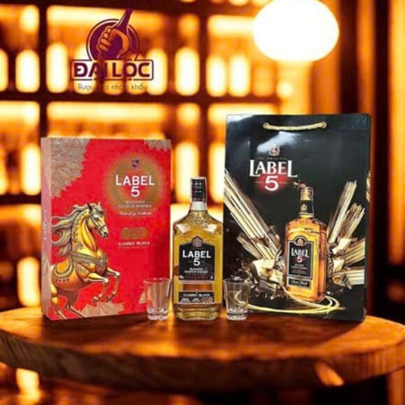 Hộp Quà Rượu Whisky Label 5 1 Lít