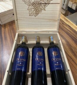 Hộp Quà Gỗ 3 Chai Vang De Lima