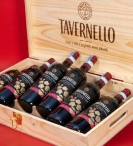 Hộp Quà Gỗ 6 Chai Vang Tavernello Montepulciano