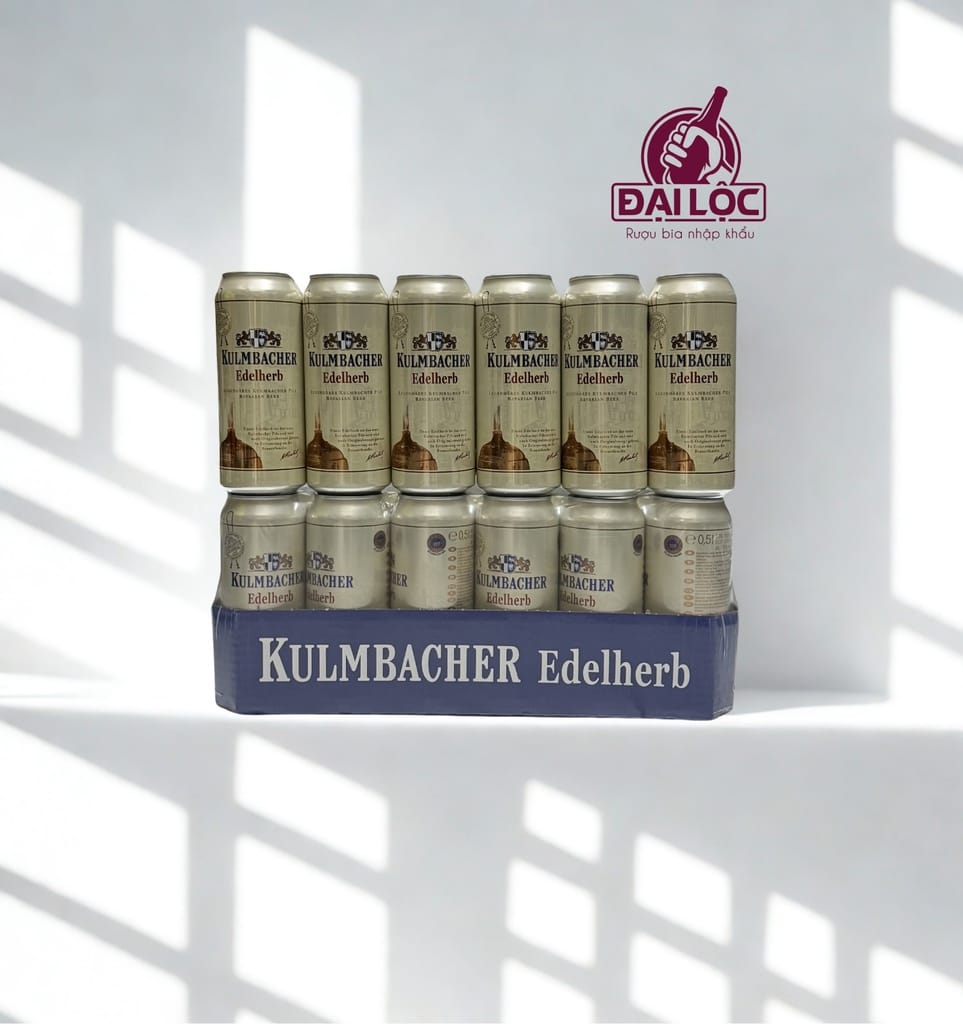 Bia Kulmbacher Edelherb 4.9% Đức – Thùng 24 Lon 500ml