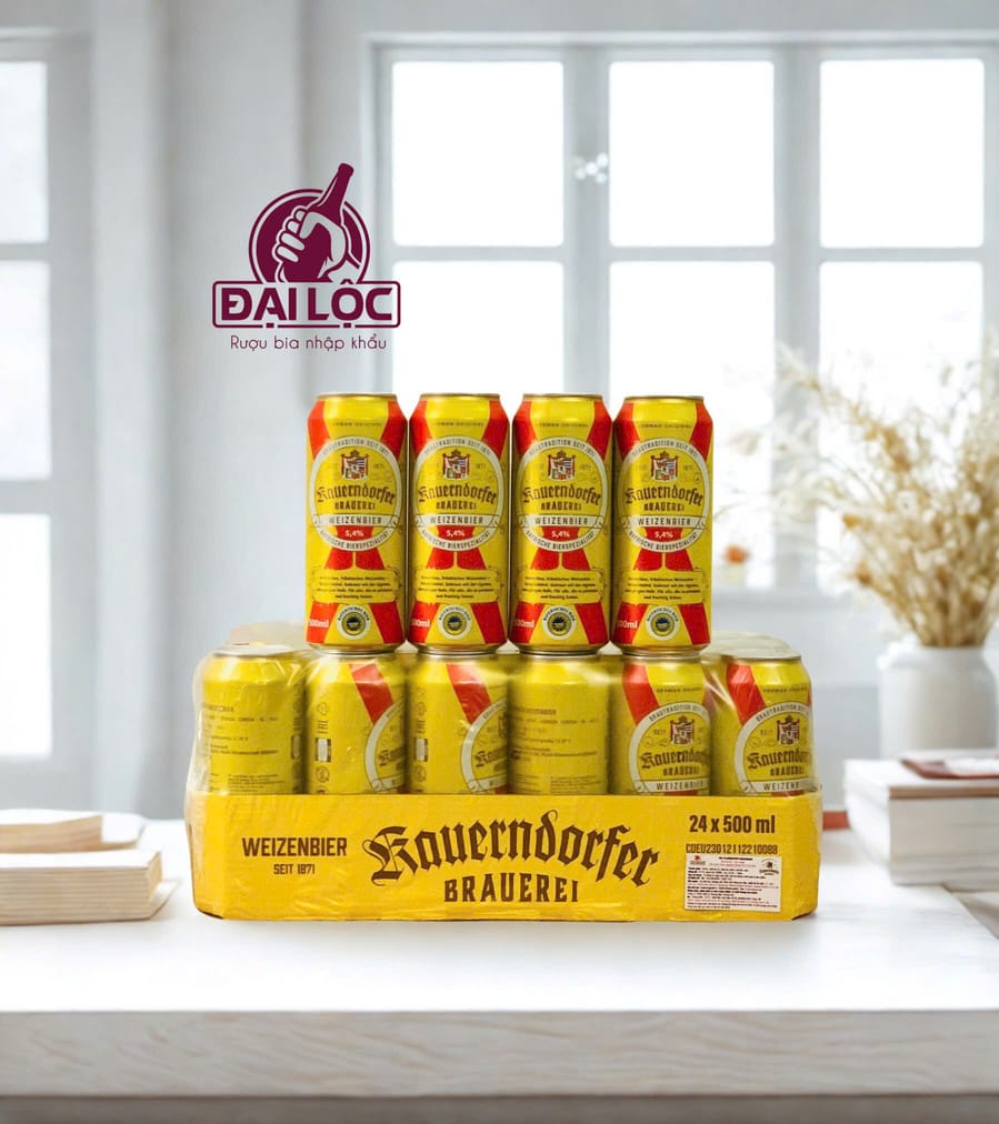 Bia Lúa Mì Kauerndorfer Weizenbier 5.4% Đức – Thùng 24 Lon 500ml
