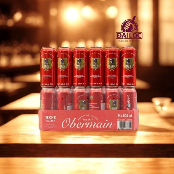 Bia Lúa Mì Obermain Hefeweizen 5,4% – Thùng 24 Lon 500ml