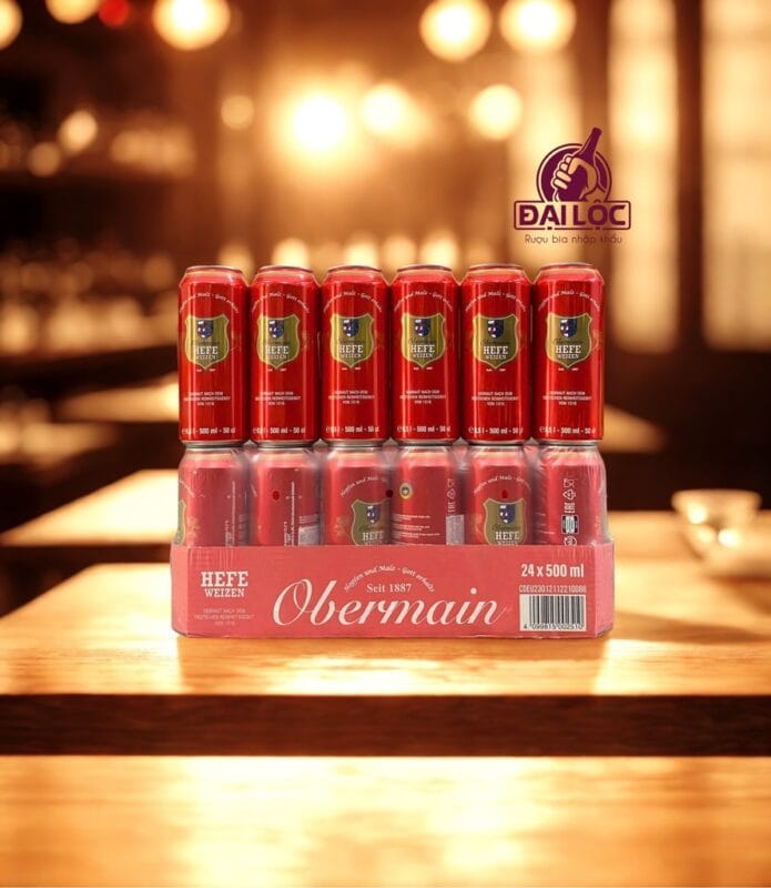 Bia Lúa Mì Obermain Hefeweizen 5,4% – Thùng 24 Lon 500ml