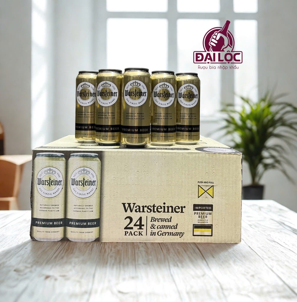 Bia Warsteiner Premium Beer 4,8% - Thùng 24 Lon 500ml