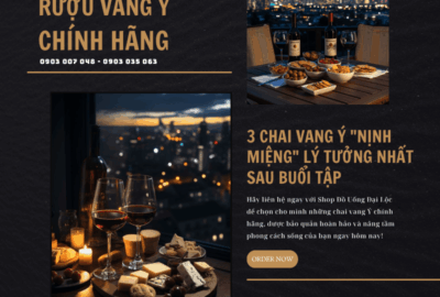Khám phá lý do 1 ly rượu vang Ý mượt mà là phần thưởng hoàn hảo sau buổi tập tối. Shop Đại Lộc Phú Nhuận cung cấp vang Ý chính hãng, giao lạnh hỏa tốc 2h.