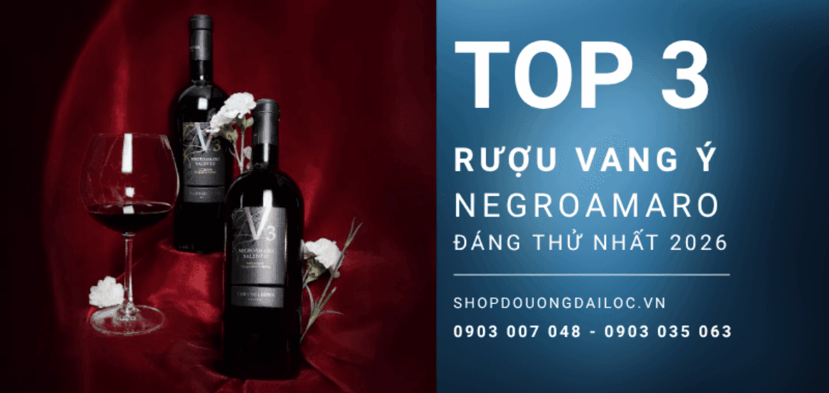 Khám phá Top 3 chai rượu vang Ý Negroamaro đậm vị, nồng độ ấn tượng từ 13.5% đến 17% (IL Pumo, Conte Parelli, R8) chính hãng tại Shop Đại Lộc Phú Nhuận.