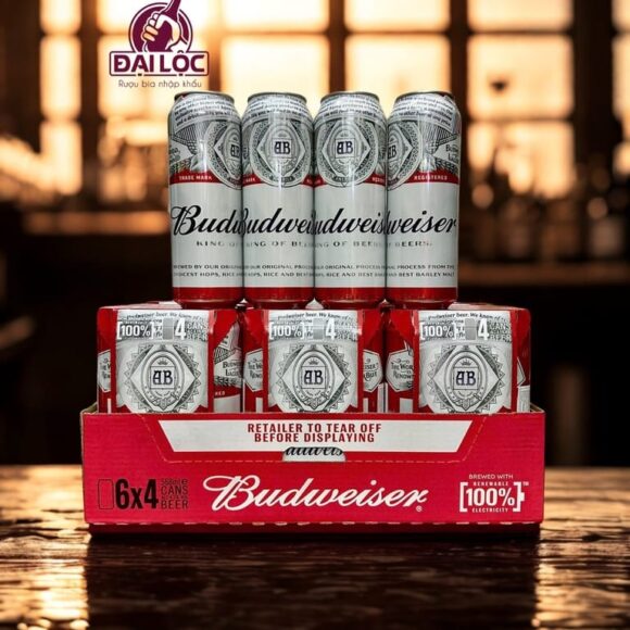 Bia Budweiser UK 4,5% nhập khẩu Anh Quốc – Thùng 24 lon 568ml (Pint)