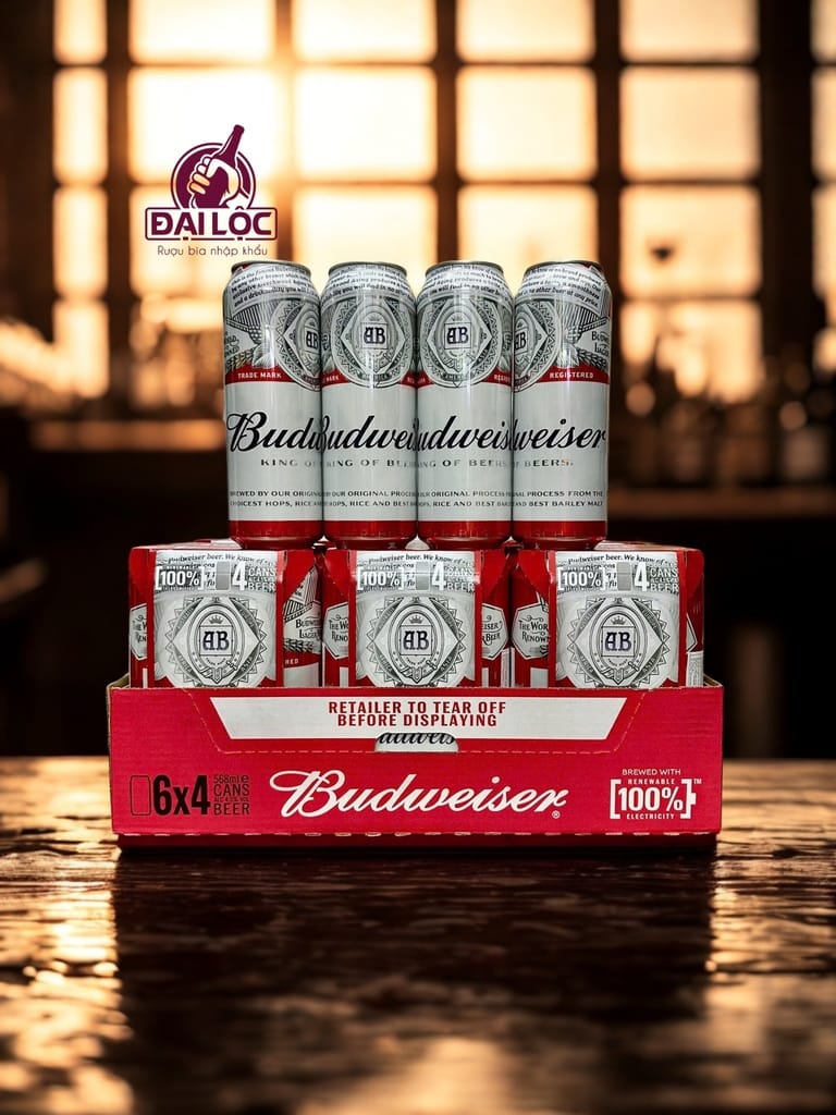 Bia Budweiser UK 4,5% nhập khẩu Anh Quốc – Thùng 24 lon 568ml (Pint)