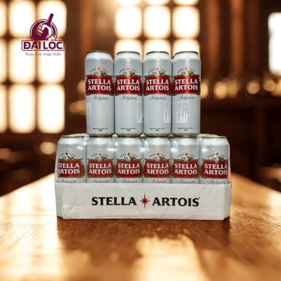 Bia Stella Artois 5% nhập khẩu Bỉ – Thùng 24 lon 568ml (Pint)