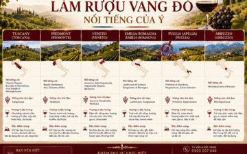 So sánh sự khác biệt về hương vị, thổ nhưỡng giữa các vùng làm rượu vang đỏ nổi tiếng của Ý: Piedmont, Tuscany, Puglia. Đại Lộc phân phối rượu vang Ý chính hãng giá tốt.