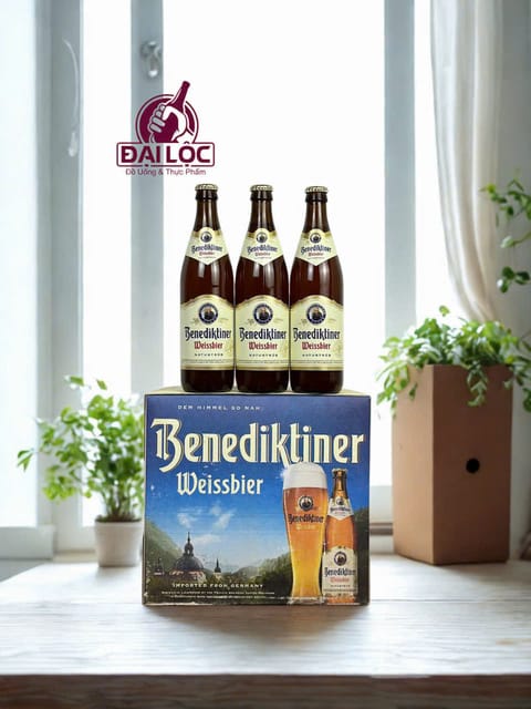 Bia Benediktiner Weissbier Naturtrub 5,4% - Thùng 12 Chai 500ml
