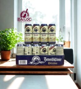 Bia Benediktiner Weissbier 5,4% Đức - Thùng 24 Lon 500ml