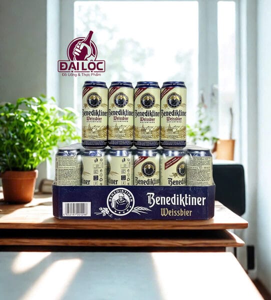 Bia Benediktiner Weissbier 5,4% Đức - Thùng 24 Lon 500ml