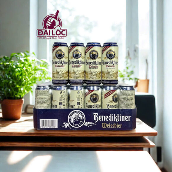 Bia Benediktiner Weissbier 5,4% Đức - Thùng 24 Lon 500ml