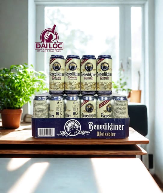 Bia Benediktiner Weissbier 5,4% Đức - Thùng 24 Lon 500ml