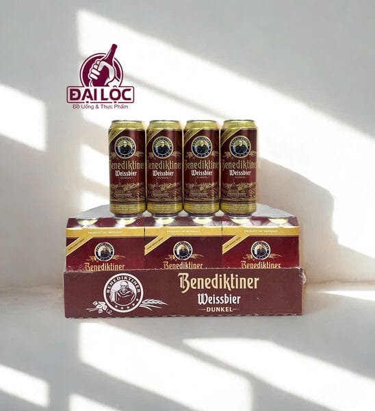 Bia Benediktiner Weissbier Dunkel 5,4% - Thùng 24 Lon 500ml