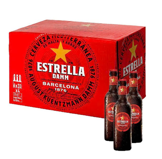 Bia Estrella Damm 4,6% Tây Ban Nha - Thùng 24 Chai 330ml