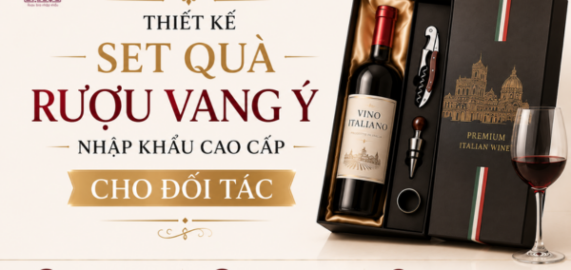 Hướng dẫn thiết kế set quà rượu vang Ý nhập khẩu sang trọng cho doanh nghiệp, chiết khấu B2B cao tại Đồ Uống Đại Lộc.