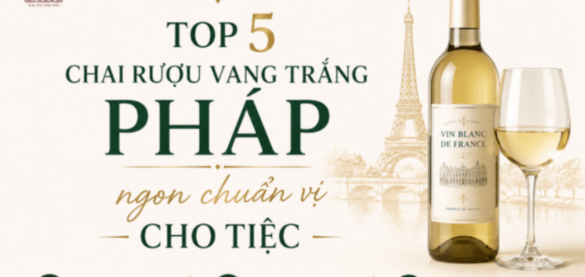 Khám phá top 5 chai rượu vang trắng Pháp ngon (Louis Latour, Premius, Claude Val) cho bàn tiệc.
