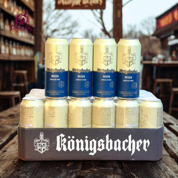 Bia Königsbacher Weizen 5,1% - Thùng 24 Lon 500ml