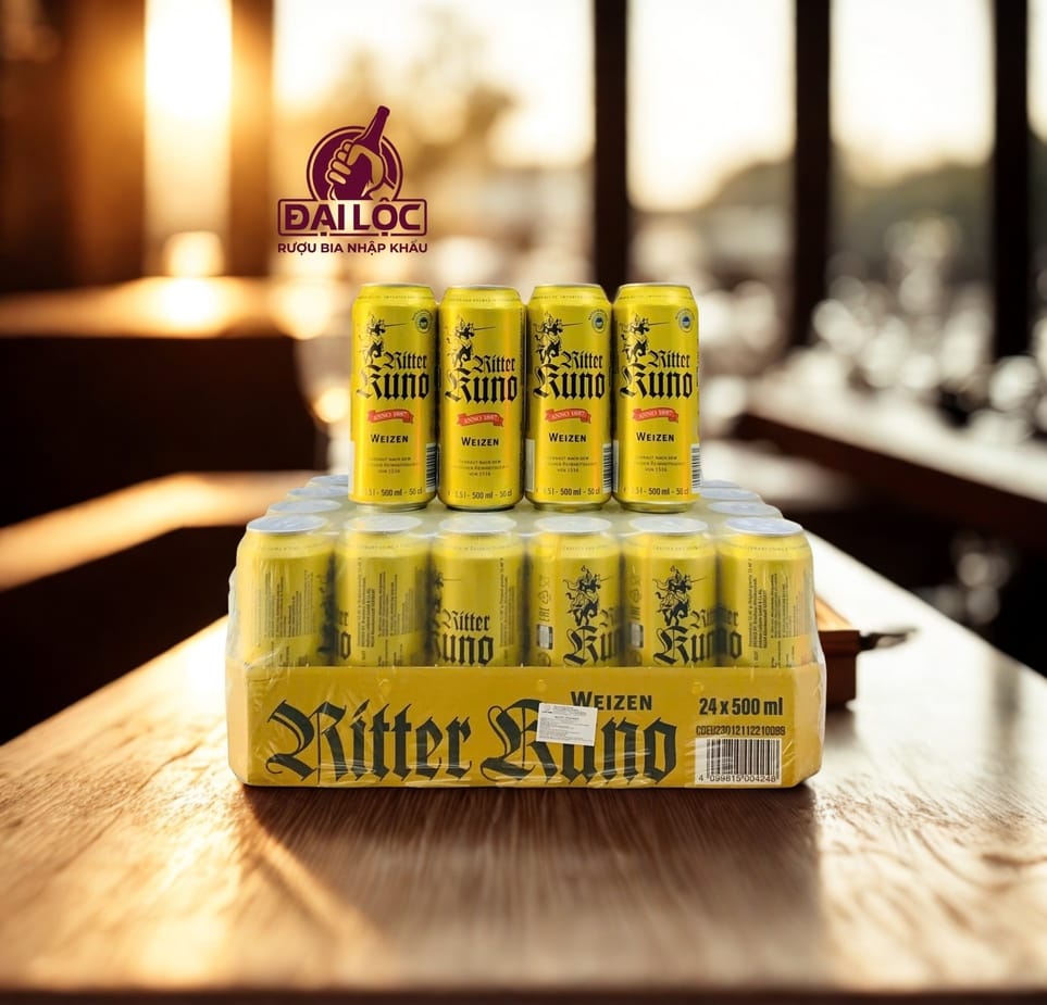 Bia Ritter Kuno Weizen 5,4% - Thùng 24 Lon 500ml