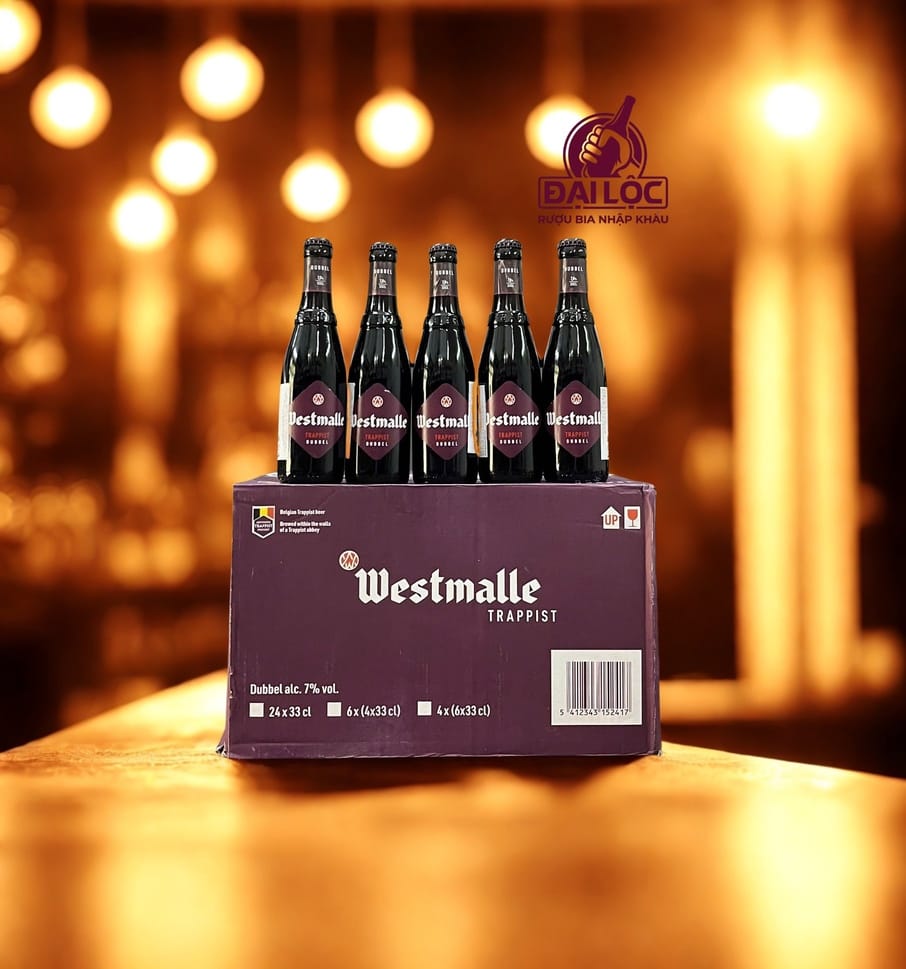 Bia Trappist Westmalle Dubbel - Thùng 24 Chai 330ml