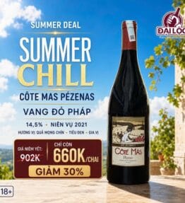 Rượu vang Pháp Côté Mas Pézenas 2021 14,5% - Chai 750ml