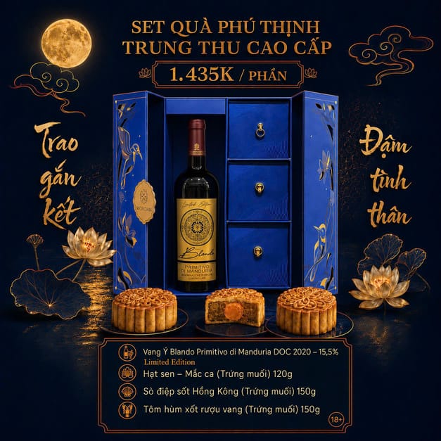 Hộp Quà Trung Thu Vang Ý Blando Primitivo Di Manduria 15,5%