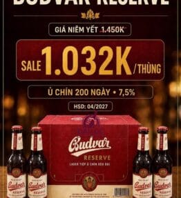 Bia Tiệp Budweiser Budvar Reserve 7,5% Thùng 24 Chai 330ml