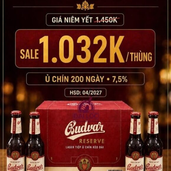 Bia Tiệp Budweiser Budvar Reserve 7,5% Thùng 24 Chai 330ml