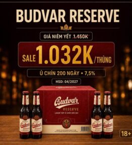 Bia Tiệp Budweiser Budvar Reserve 7,5% Thùng 24 Chai 330ml