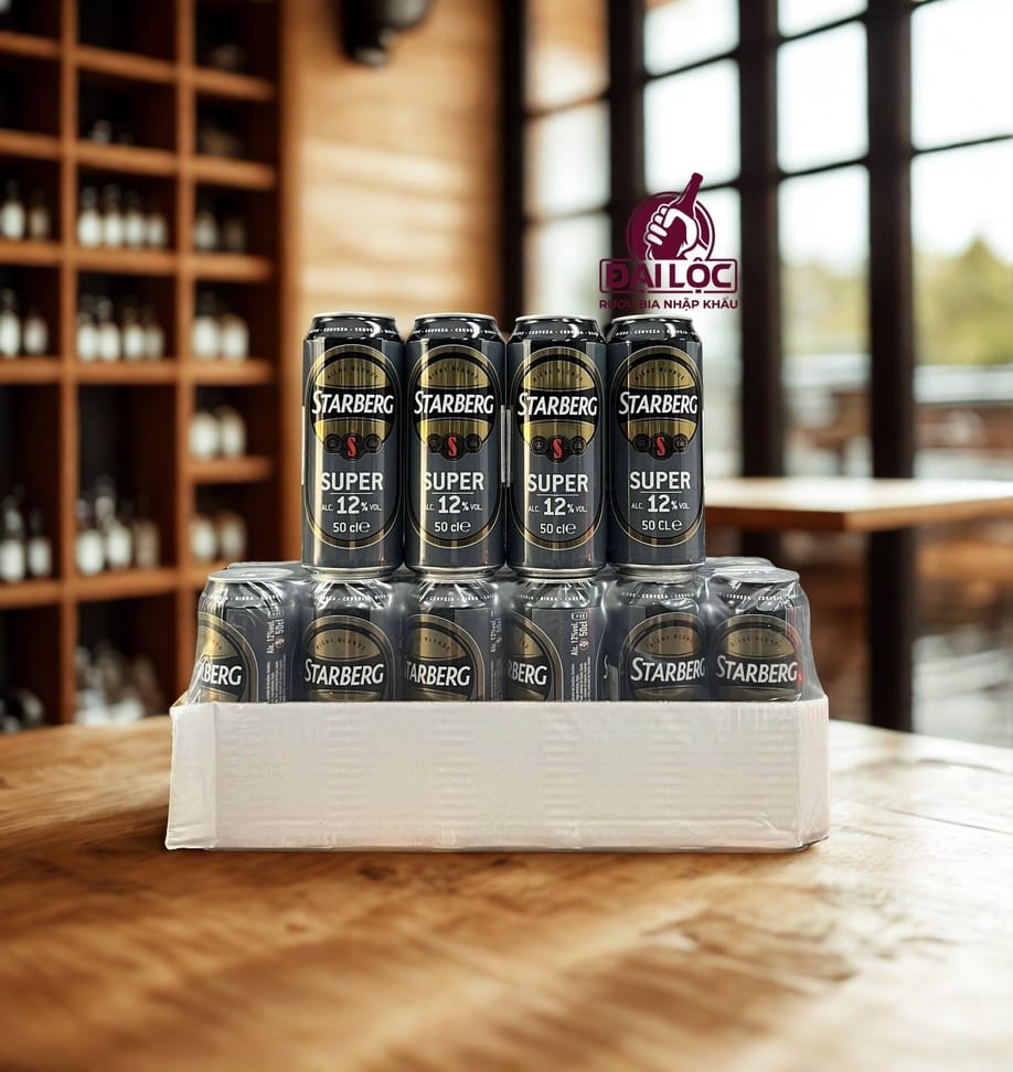 Bia Pháp Starberg Super 12% - Thùng 24 Lon 500ml