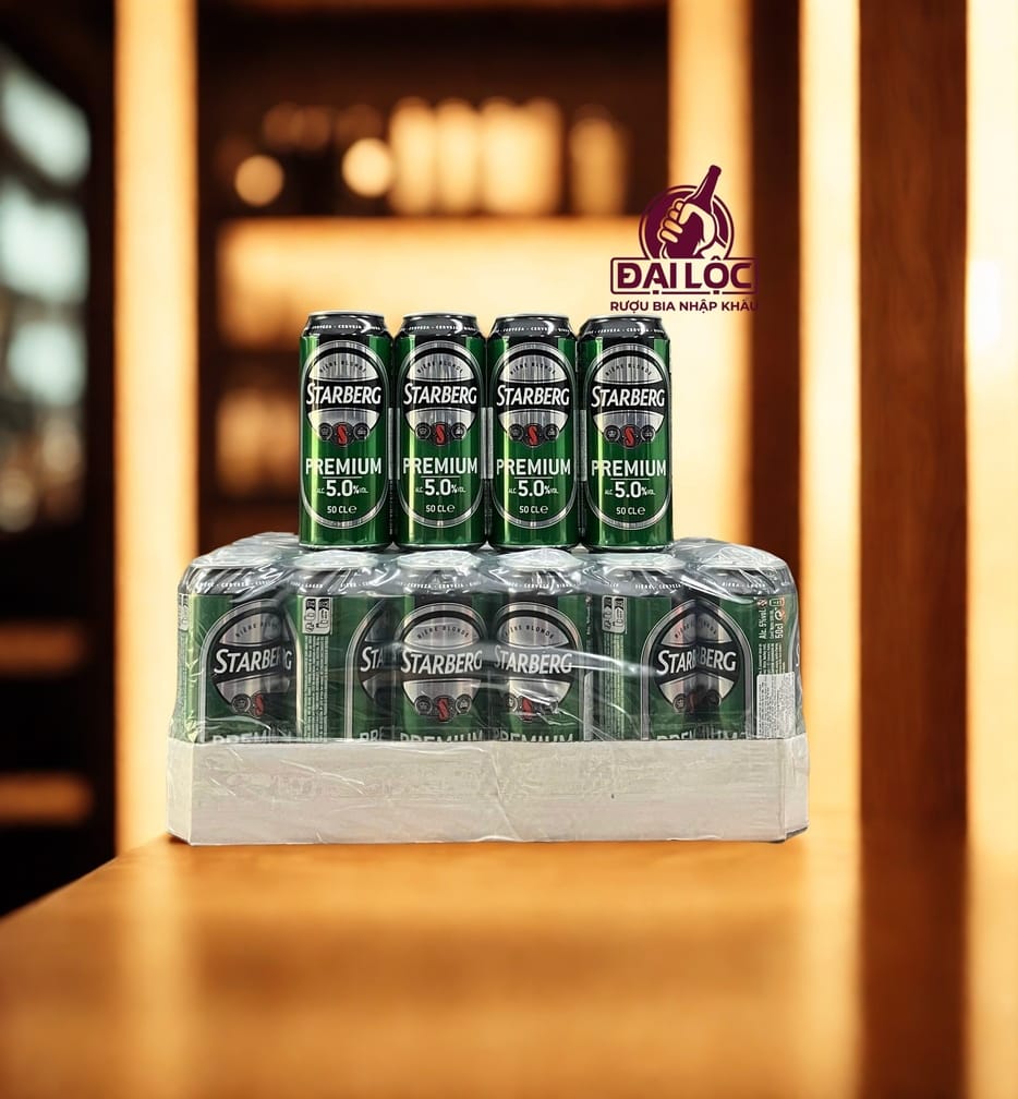 Bia Starberg Premium 5% - Thùng 24 Lon 500ml