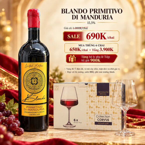 Rượu Vang Ý Blando Primitivo di Manduria 15,5%