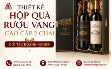 Shop Đồ Uống Đại Lộc chuyên cung cấp các set hộp quà rượu vang doanh nghiệp in logo chất lượng cao.