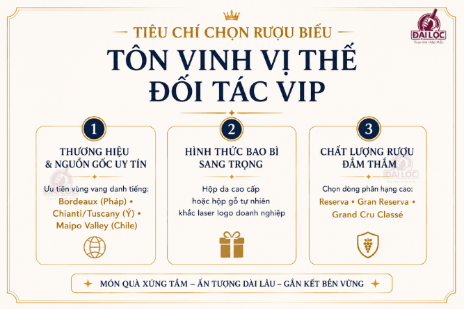 Chọn rượu biếu chuẩn mực giúp khẳng định sự trân trọng và tầm vóc của doanh nghiệp.