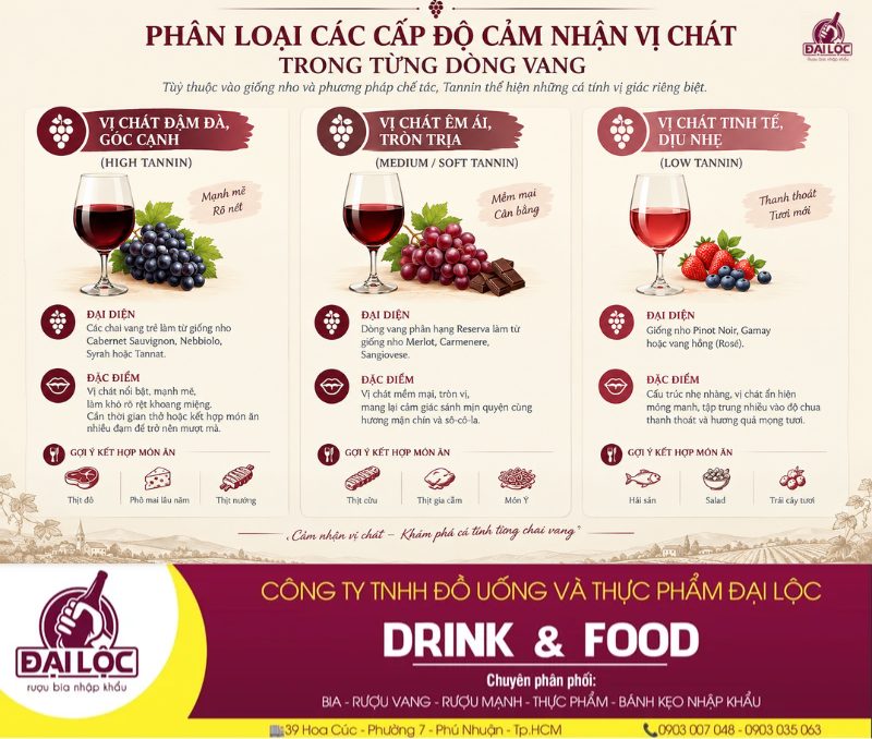 Giải mã nguồn gốc vị chát rượu vang và bí quyết làm mượt Giống nho Cabernet Sauvignon sở hữu vị chát đậm đà trong khi Merlot mang lại vị chát êm ái.