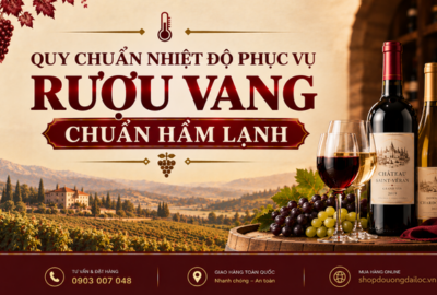 Quy chuẩn nhiệt độ phục vụ rượu vang chuẩn hầm lạnh. Bật mí nhiệt độ ướp lạnh vang đỏ 16-18°C, vang trắng 8-12°C 2026.