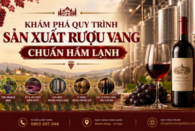 Khám phá quy trình sản xuất rượu vang chuẩn hầm lạnh. Bật mí khâu thu hoạch, lên men, ủ thùng gỗ sồi hầm lạnh 2026.